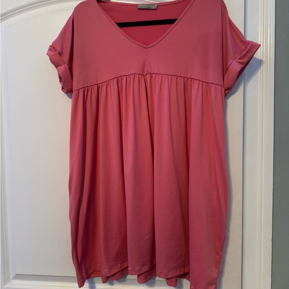 Pink V-Neck Women's Top